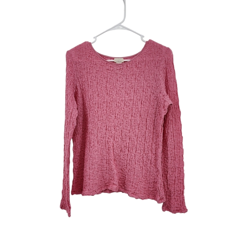 J. JILL Vintage Cotton Stretch Crinkle Long Sleeves M